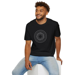 Celestial Zodiac Wheel T-shirt, Geometric Sacred Circle Tee - T-shirts - m