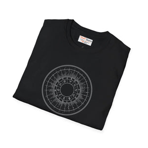 Celestial Zodiac Wheel T-shirt, Geometric Sacred Circle Tee - T-shirts - m