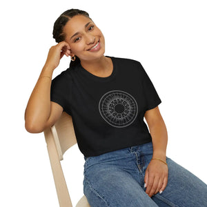 Celestial Zodiac Wheel T-shirt, Geometric Sacred Circle Tee - T-shirts - m