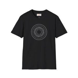 Celestial Zodiac Wheel T-shirt, Geometric Sacred Circle Tee - T-shirts - m