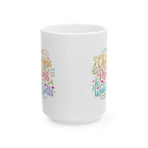 Mug - Wedding Bells Colorful Floral Ceramic - Dipaliz 15oz