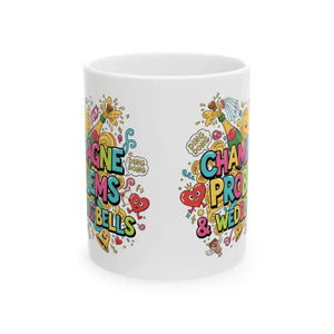Mug - Wedding Bells Colorful Doodle Ceramic - Joyful Morning - Dipaliz