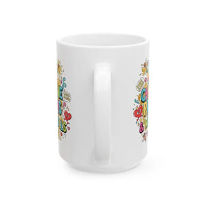 Mug - Wedding Bells Colorful Doodle Ceramic - Joyful Morning - Dipaliz