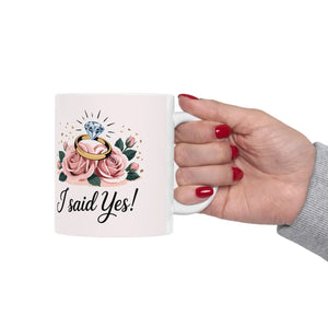 Floral Ceramic Mug Bridal - i Said Yes Design - Dipaliz - Mugs