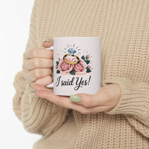 Floral Ceramic Mug Bridal - i Said Yes Design - Dipaliz - Mugs
