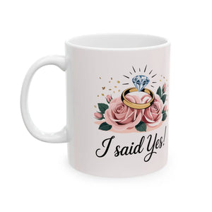 Floral Ceramic Mug Bridal - i Said Yes Design - Dipaliz - Mugs