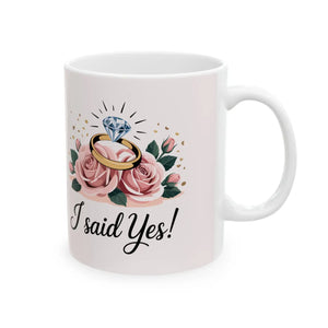 Floral Ceramic Mug Bridal - i Said Yes Design - Dipaliz - Mugs