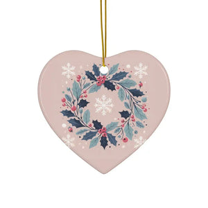 Holly Leaves Ceramic Ornaments - Festive Holiday Decor - Dipaliz - Heart / 10 Pcs / one Size - Home