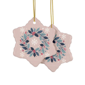 Holly Leaves Ceramic Ornaments - Festive Holiday Decor - Dipaliz - Home