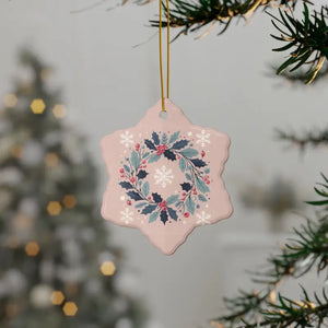 Holly Leaves Ceramic Ornaments - Festive Holiday Decor - Dipaliz - Home
