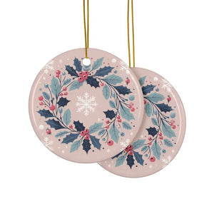 Holly Leaves Ceramic Ornaments - Festive Holiday Decor - Dipaliz - Home