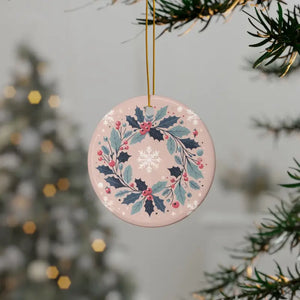 Holly Leaves Ceramic Ornaments - Festive Holiday Decor - Dipaliz - Home