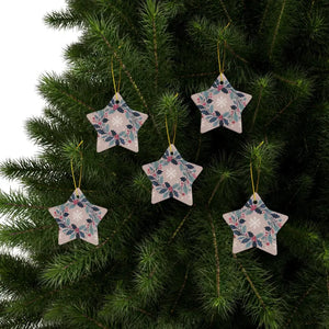 Holly Leaves Ceramic Ornaments - Festive Holiday Decor - Dipaliz - Home