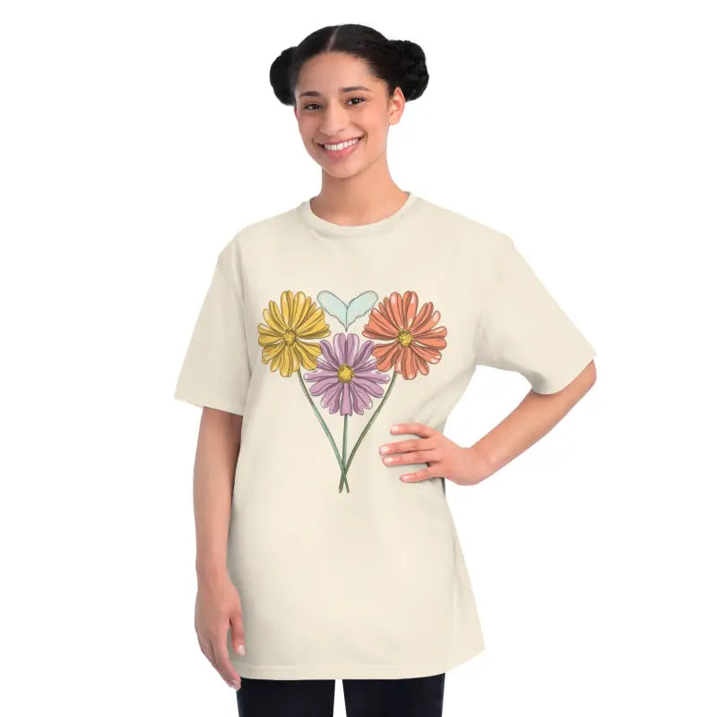 Eco-friendly Spring Flowers Tee: Ultimate Comfort in Organic Style - Natural / s T-shirt