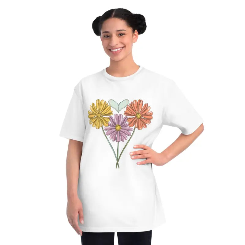 Eco-friendly Spring Flowers Tee: Ultimate Comfort in Organic Style - White / s T-shirt