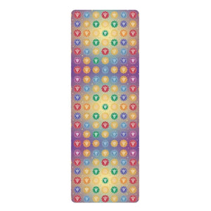 Rubber Yoga Mat - Chakra Mandala Non Slip Rainbow - Dipaliz - 24” x 72” - & Pilates Mats