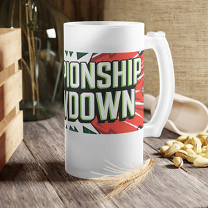 Super Football Frosted Glass Beer Mug 16oz Game Day - Dipaliz - Tumblers