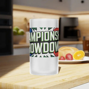 Football Frosted Glass Beer Mug - Game Day Essential - Dipaliz - 16oz / Tumblers