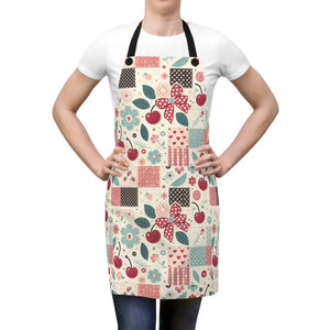 Cherry Print Apron - Charming Kitchen Style - Dipaliz - one Size - Aprons