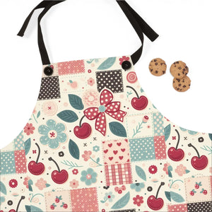 Charming Cherry Print Apron - Durable Cotton Blend - Dipaliz - Aprons