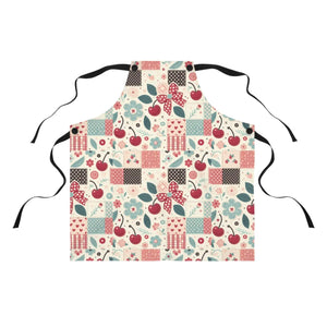 Charming Cherry Print Apron - Durable Cotton Blend - Dipaliz - Aprons