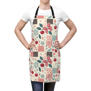 Charming Cherry Print Apron - Durable Cotton Blend - Dipaliz - Aprons