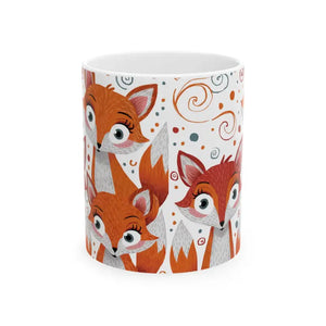 Mug - Foxes Ceramic - Vibrant Playful Design - Dipaliz