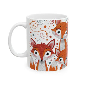 Mug - Foxes Ceramic - Vibrant Playful Design - Dipaliz