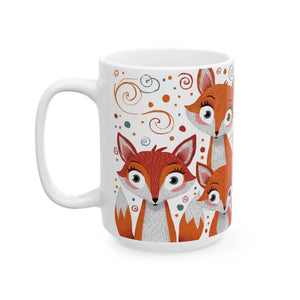 Mug - Foxes Ceramic - Vibrant Playful Design - Dipaliz