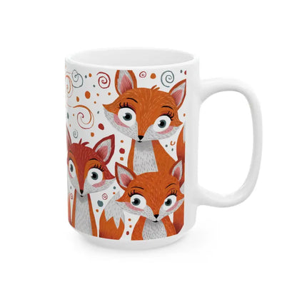 Sip in Style with a Cute Foxes Ceramic Mug! - Mug