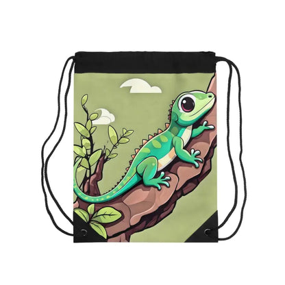 Charming Lizard Drawstring Bag: Stylish Cozy & Eco-friendly - one Size Bags