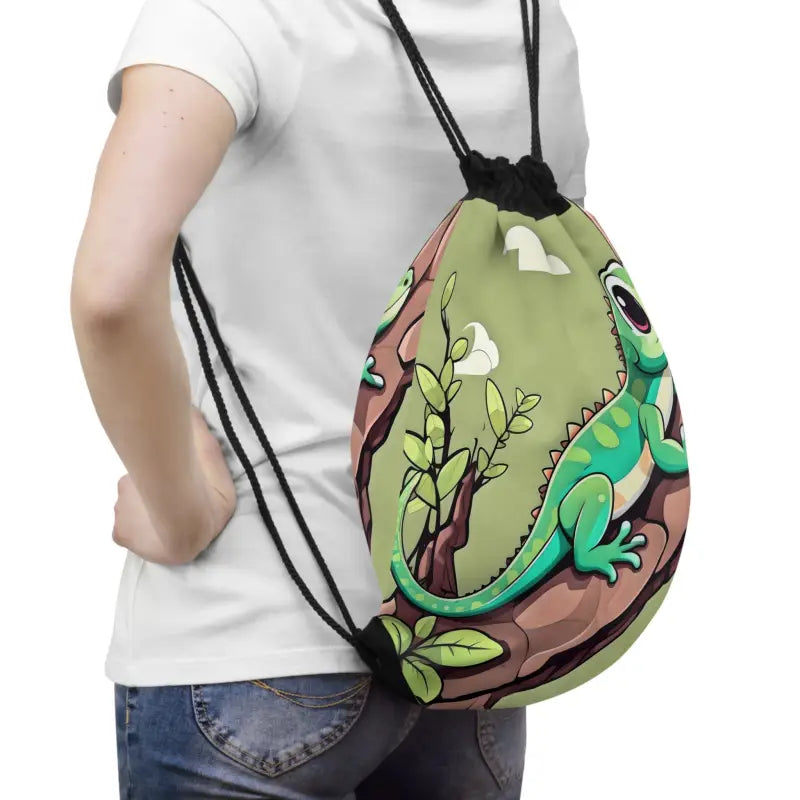 Charming Lizard Drawstring Bag: Stylish Cozy & Eco-friendly - one Size Bags