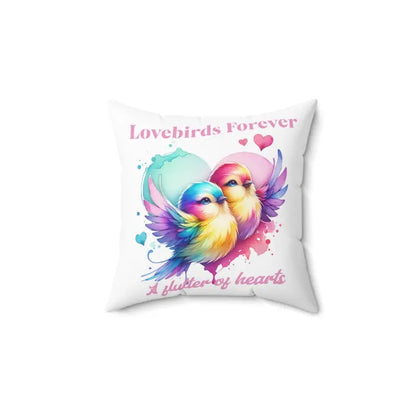 Love Birds Polyester Square Pillow: Stylish Indoor Comfort - 14’’ × Home Decor