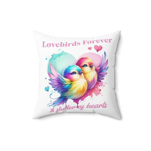 Lovebirds Spun Polyester Square Pillow - Cozy Home Decor - Dipaliz - 16’’ × - Throw Pillows