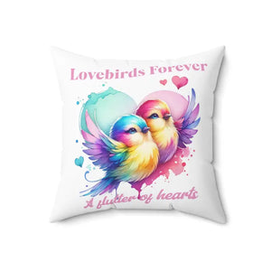 Lovebirds Spun Polyester Square Pillow - Cozy Home Decor - Dipaliz - 18’’ × - Throw Pillows