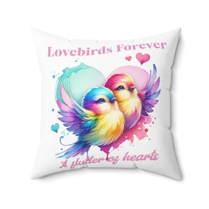 Lovebirds Spun Polyester Square Pillow - Cozy Home Decor - Dipaliz - 20’’ × - Throw Pillows