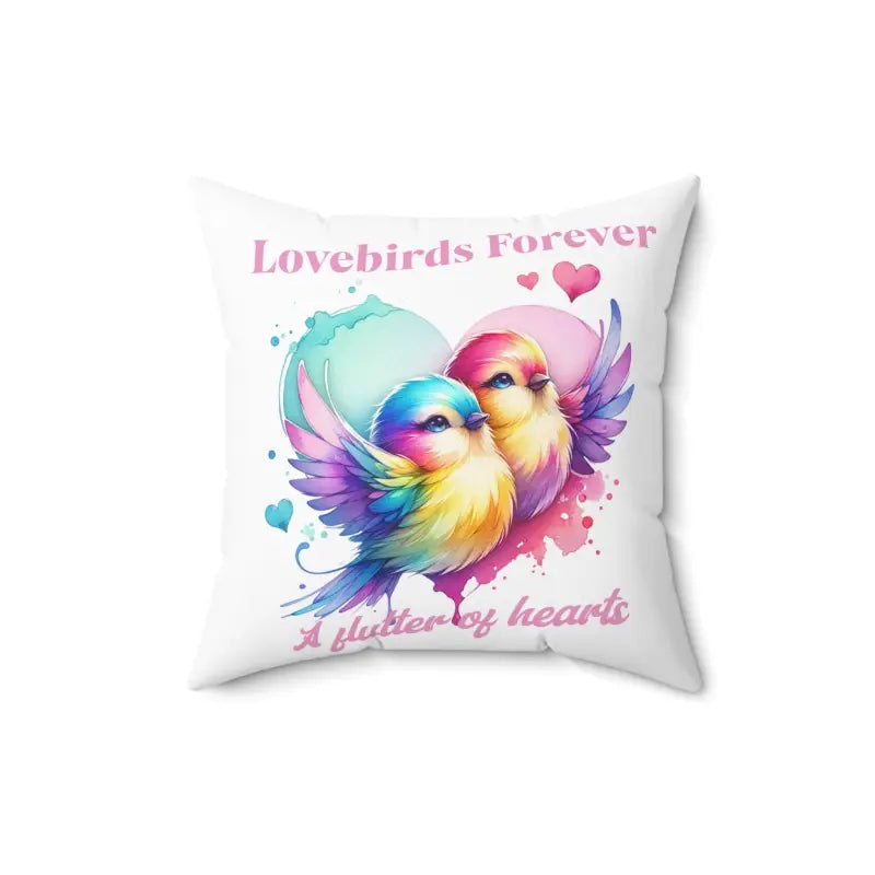 Love Birds Polyester Square Pillow: Stylish Indoor Comfort - Home Decor