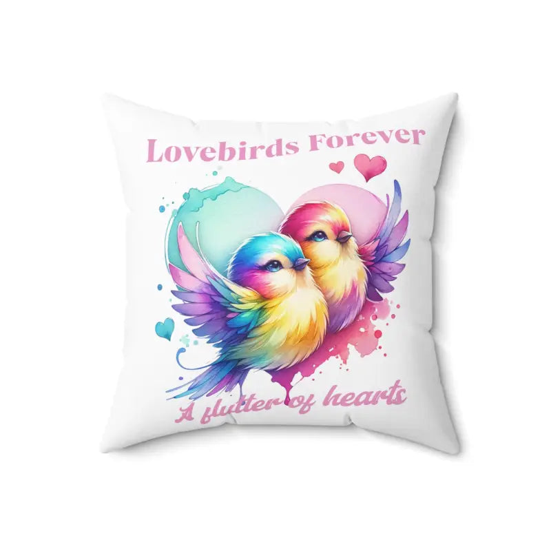 Love Birds Polyester Square Pillow: Stylish Indoor Comfort - Home Decor