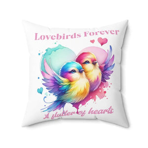 Lovebirds Spun Polyester Square Pillow - Cozy Home Decor - Dipaliz - Throw Pillows