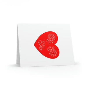 Greeting Cards Happy Valentine’s Red Heart Matching White Envelopes - & Note