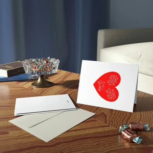 Greeting Cards Happy Valentine’s Red Heart Matching White Envelopes - & Note