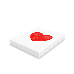 Greeting Cards Happy Valentine’s Red Heart Matching White Envelopes - & Note