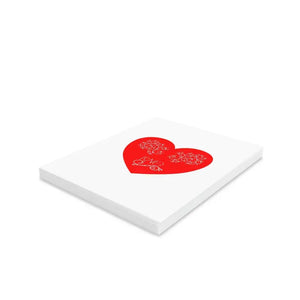 Greeting Cards Happy Valentine’s Red Heart Matching White Envelopes - & Note