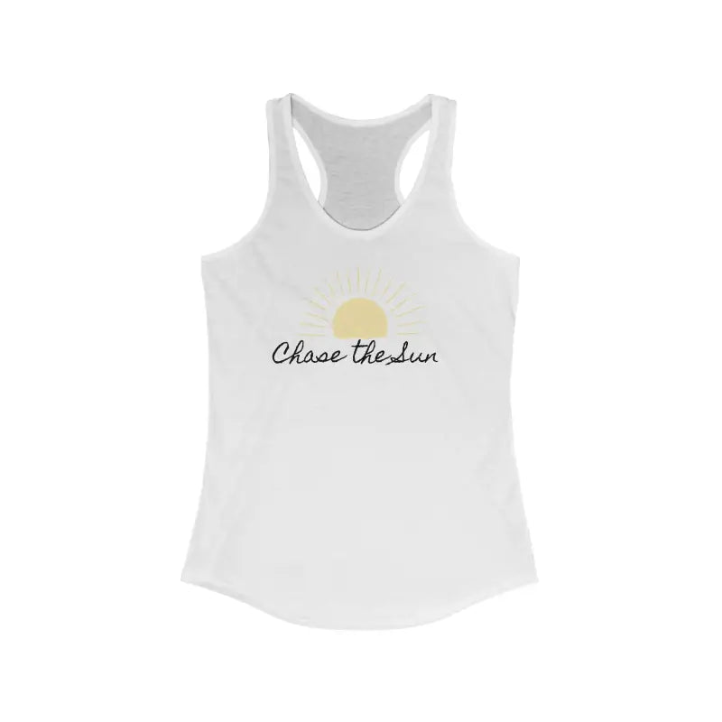 Chase the Sun in Style: Women’s Ideal Racerback Tank - Solid White / Xs Top