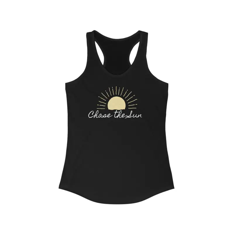 Chase the Sun in Style: Women’s Ideal Racerback Tank - Solid Black / Xs Top