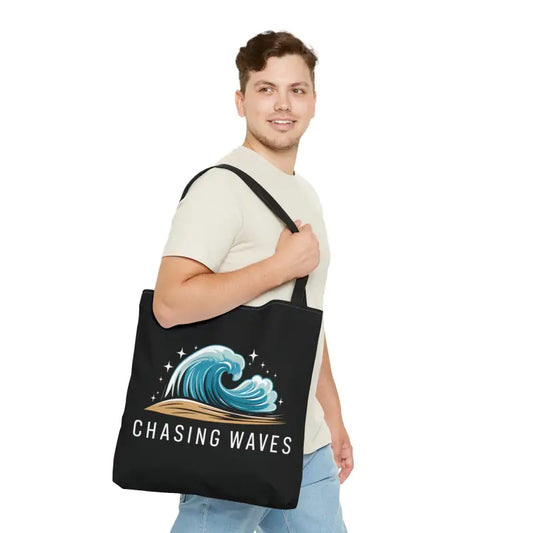 Chasing Waves Versatile Tote Bag for Beach Days and Shopping Sprees - Large Bags