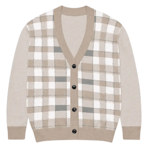 Check Plaid Knitted Cardigan - Cozy Layering Essential - Dipaliz - 2xl - Cardigans
