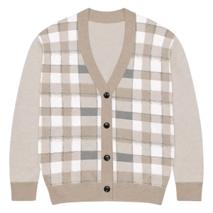 Check Plaid Knitted Cardigan - Cozy Layering Essential - Dipaliz - 3xl - Cardigans