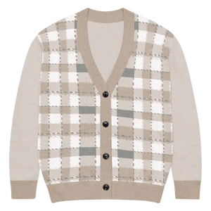 Check Plaid Knitted Cardigan - Cozy Layering Essential - Dipaliz - l - Cardigans