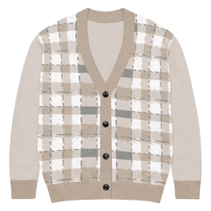 Cozy Plaid Knitted Cardigan - Soft Check Pattern - Dipaliz - Cardigans - Xs
